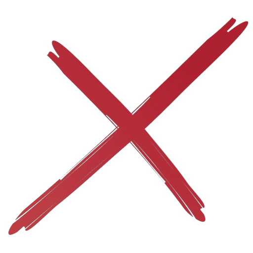 Rotes durchgestrichenes Kreuz-Symbol